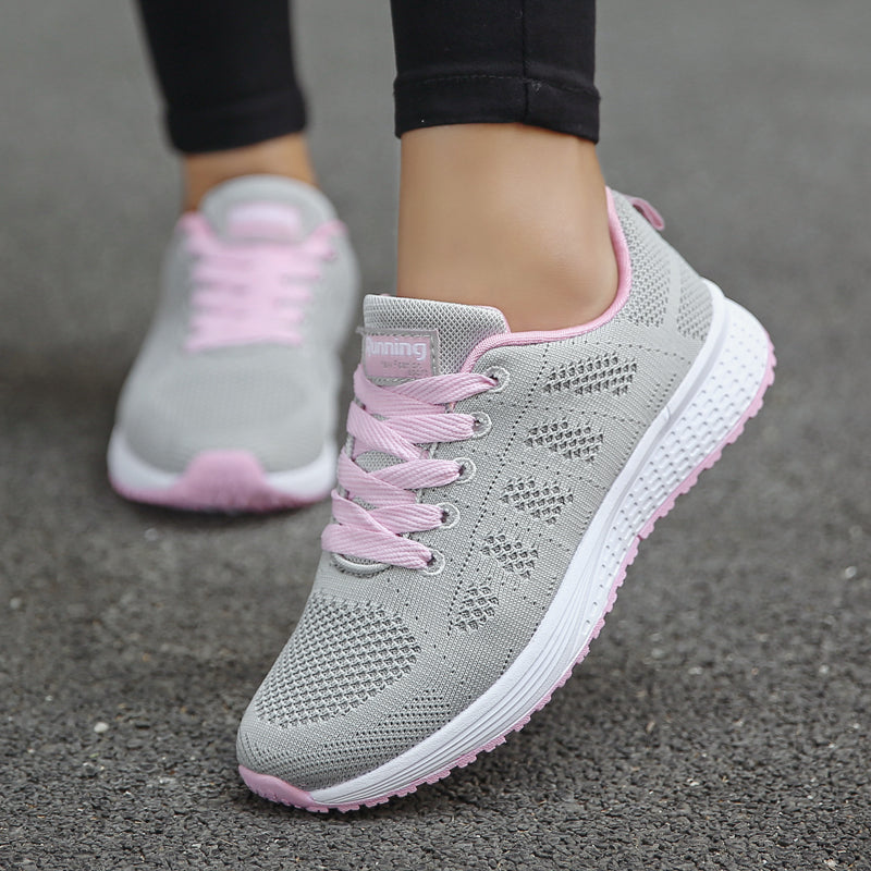 Lightweight Breathable Women Casual Shoes Mesh Flats Sneaker Vulcanized White Female Walking Shoes 2