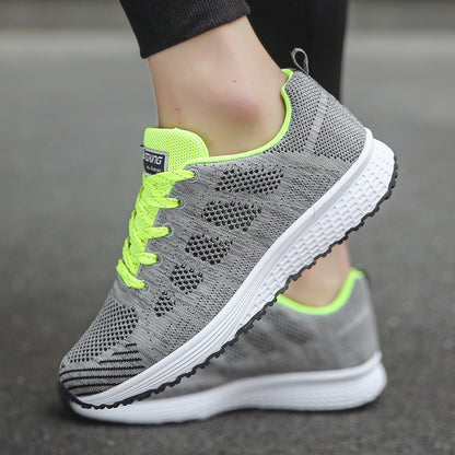 Lightweight Breathable Women Casual Shoes Mesh Flats Sneaker Vulcanized White Female Walking Shoes 4