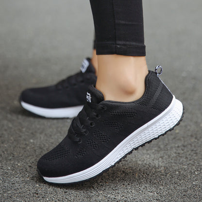 Lightweight Breathable Women Casual Shoes Mesh Flats Sneaker Vulcanized White Female Walking Shoes 5