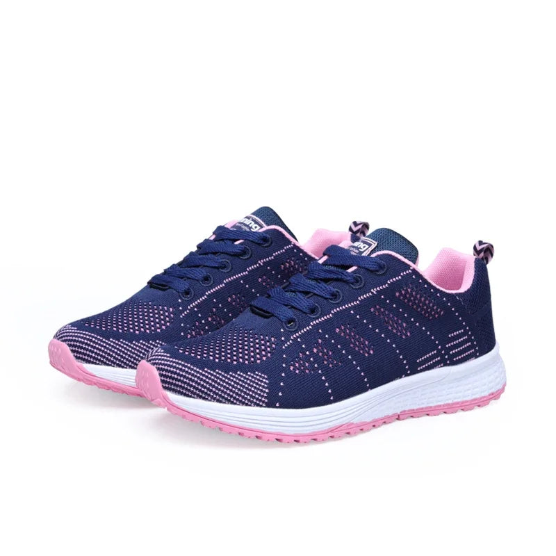 Lightweight Breathable Women Casual Shoes Mesh Flats Sneaker Vulcanized White Female Walking Shoes 9