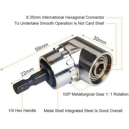 105 Degree Right Angle Drill Attachment Corner Screwdriver Extension 1