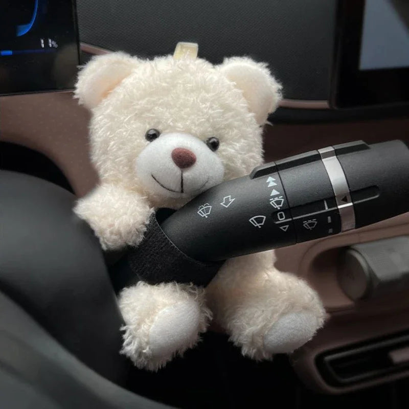Funny Cartoon Panda Car Doll, Soft Gear Shift Knob Cover, Anti-Skid Dashboard Ornament for Automotive Decor