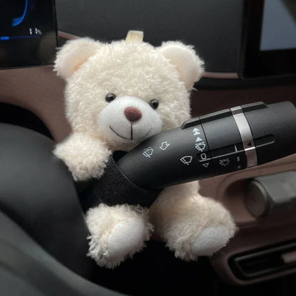 Funny Cartoon Panda Car Doll, Soft Gear Shift Knob Cover, Anti-Skid Dashboard Ornament for Automotive Decor