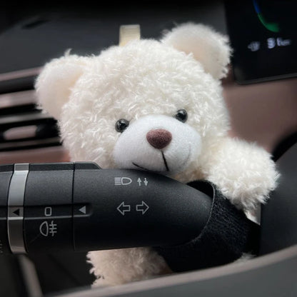 Funny Cartoon Panda Car Doll, Soft Gear Shift Knob Cover, Anti-Skid Dashboard Ornament for Automotive Decor