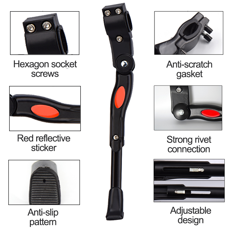 Adjustable Aluminum Road Bike Kickstand Rear Side Support For Mountain Bicycle 3
