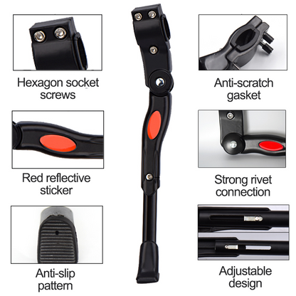 Adjustable Aluminum Road Bike Kickstand Rear Side Support For Mountain Bicycle 3