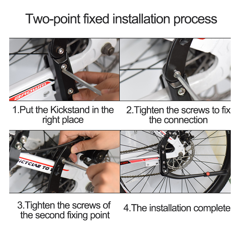 Adjustable Aluminum Road Bike Kickstand Rear Side Support For Mountain Bicycle 5