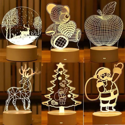 3D Visual Illusion LED Desk Lamp - Creative Night Light Gift for Kids