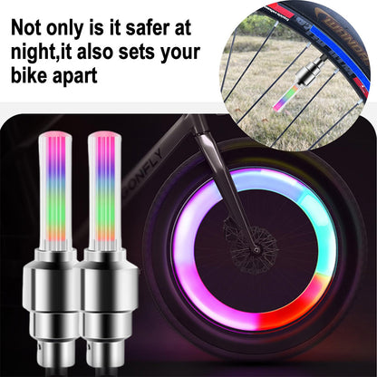 Neon Bicycle Spoke Light LED Bicycle Valve Light Night Riding Warning Bicycle Tire Valve Light Acce 1