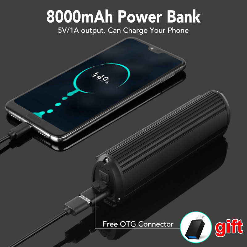 LED Bike Light Front Rechargeable Bicycle Light Headlight Flashlight With Power Bank Bike Accessori 3