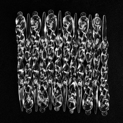 Crystal Christmas Ornaments, Transparent Twisted Icicle Hanging Tree Pendant, Elegant Winter Holiday Party Decoration