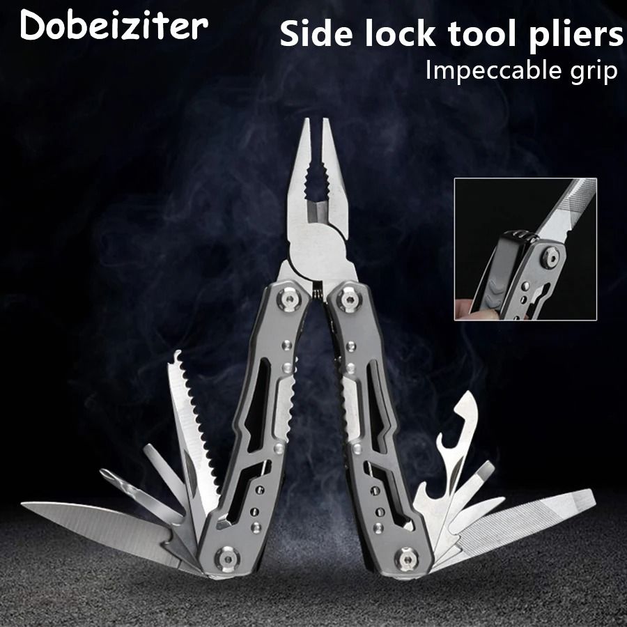 Outdoor Camping Multitool Stainless Steel Folding Knife Pliers Survival Gear