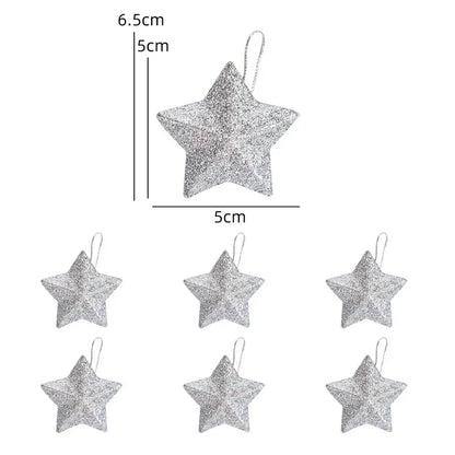 Gold Glitter Star Ornaments, Christmas Tree Hanging Pendant For Home, Navidad New Year Party Gift, Christmas Decoration