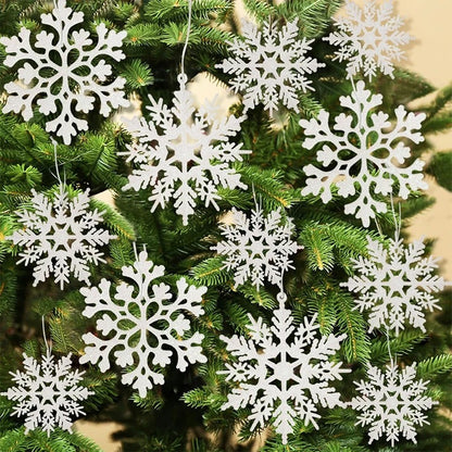 Christmas Paper Snowflake Hanging Decor, Tree Pendant Ornaments, Home Room Decoration, New Year Gifts Accessory