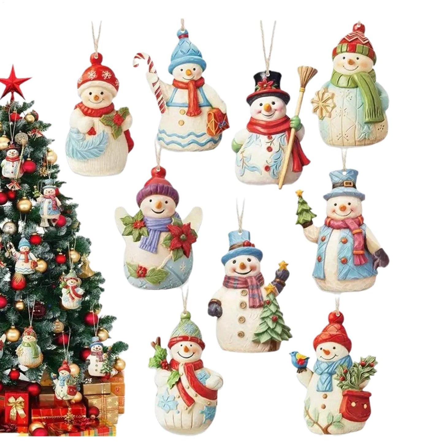 Christmas Tree Decorative Hangable, Snowman Christmas Decorations, Pendant For Home Decor, Ornaments Piece Wood Crafts