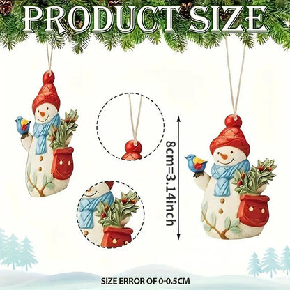 Christmas Tree Decorative Hangable, Snowman Christmas Decorations, Pendant For Home Decor, Ornaments Piece Wood Crafts
