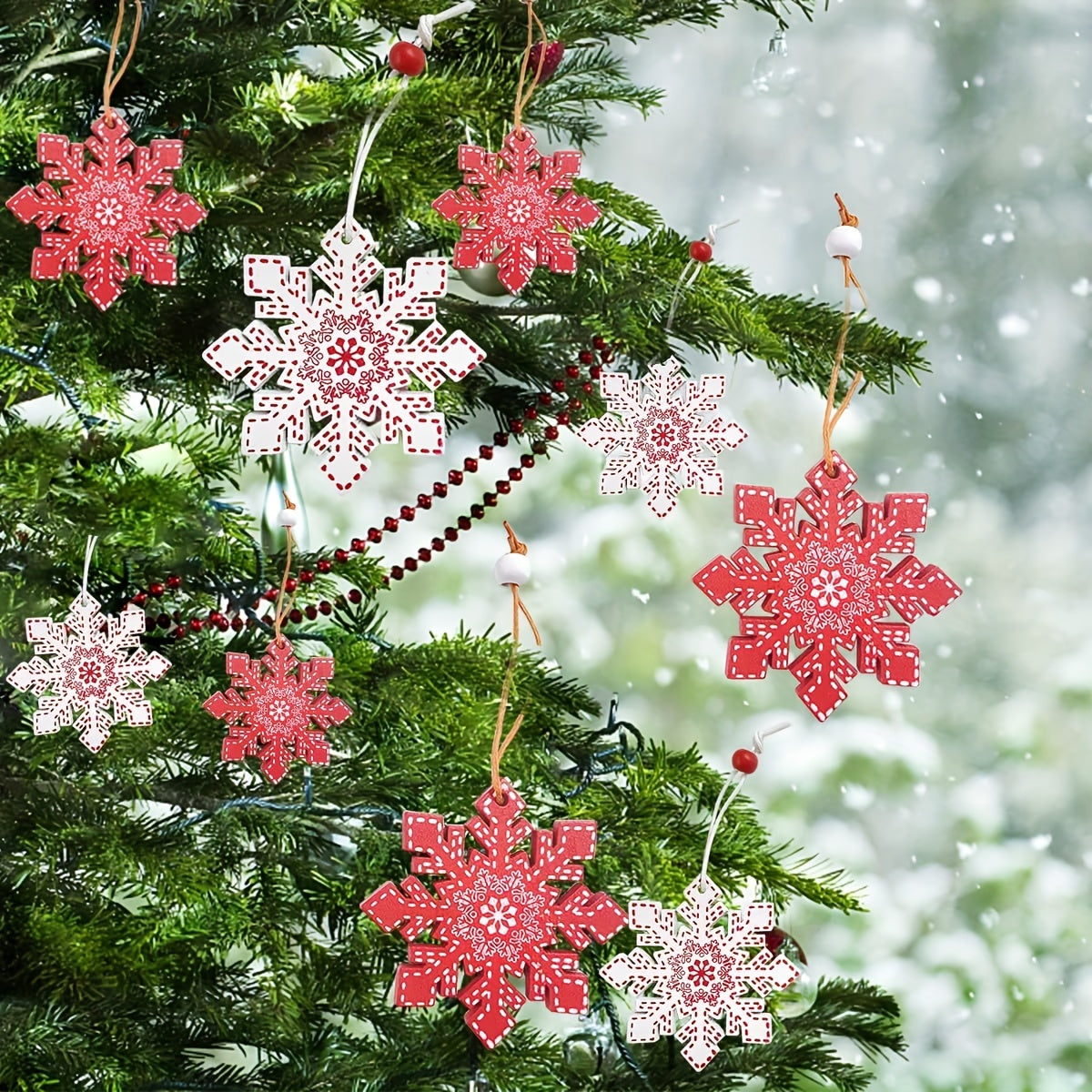 Pure Wood Pendant Snowflake Stars, Wood Pendant Christmas Tree Pendant, New Set Christmas Decoration, Decor Suppliies