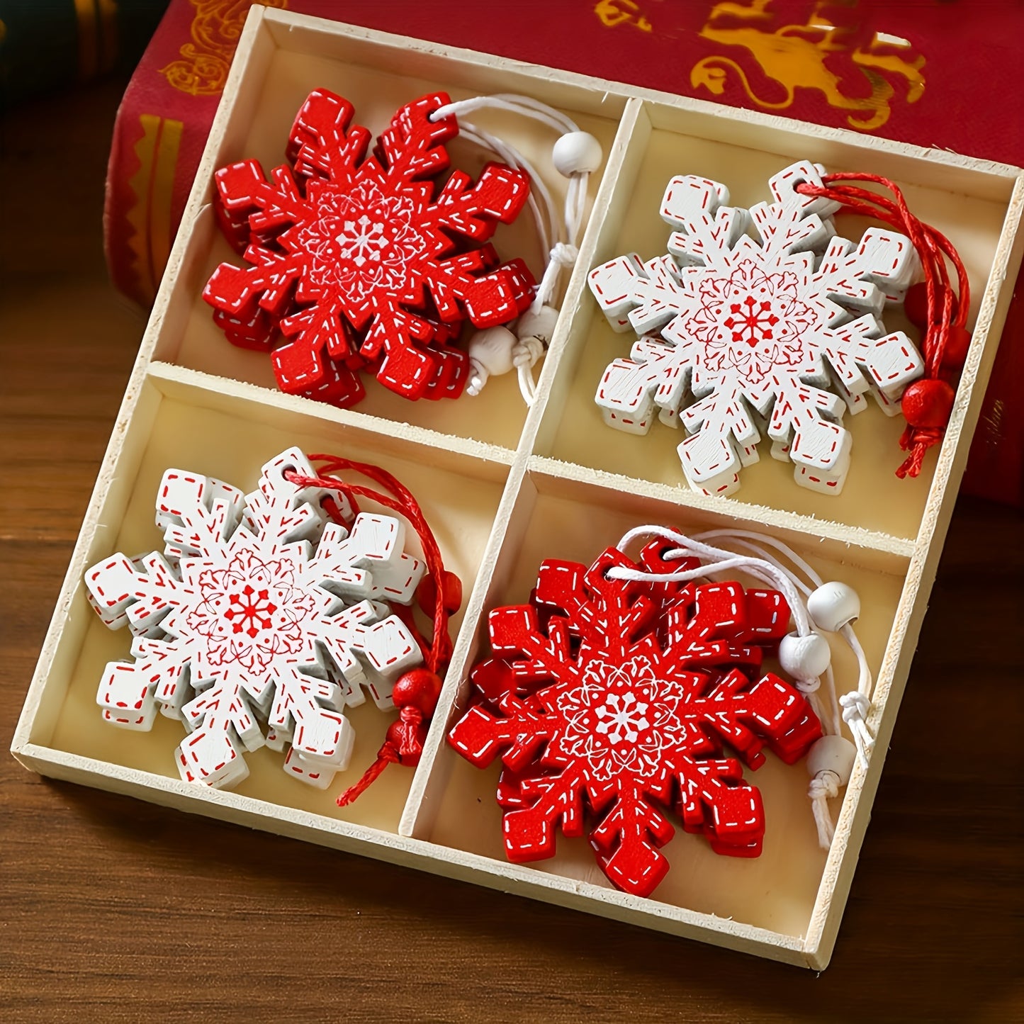 Pure Wood Pendant Snowflake Stars, Wood Pendant Christmas Tree Pendant, New Set Christmas Decoration, Decor Suppliies