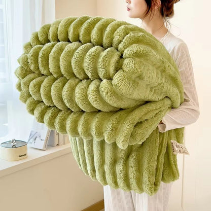 Thick WideStriped Flannel Multifunctional Blanket  AllPurpose Home Throw 10
