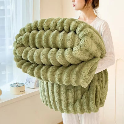 Thick WideStriped Flannel Multifunctional Blanket  AllPurpose Home Throw 6