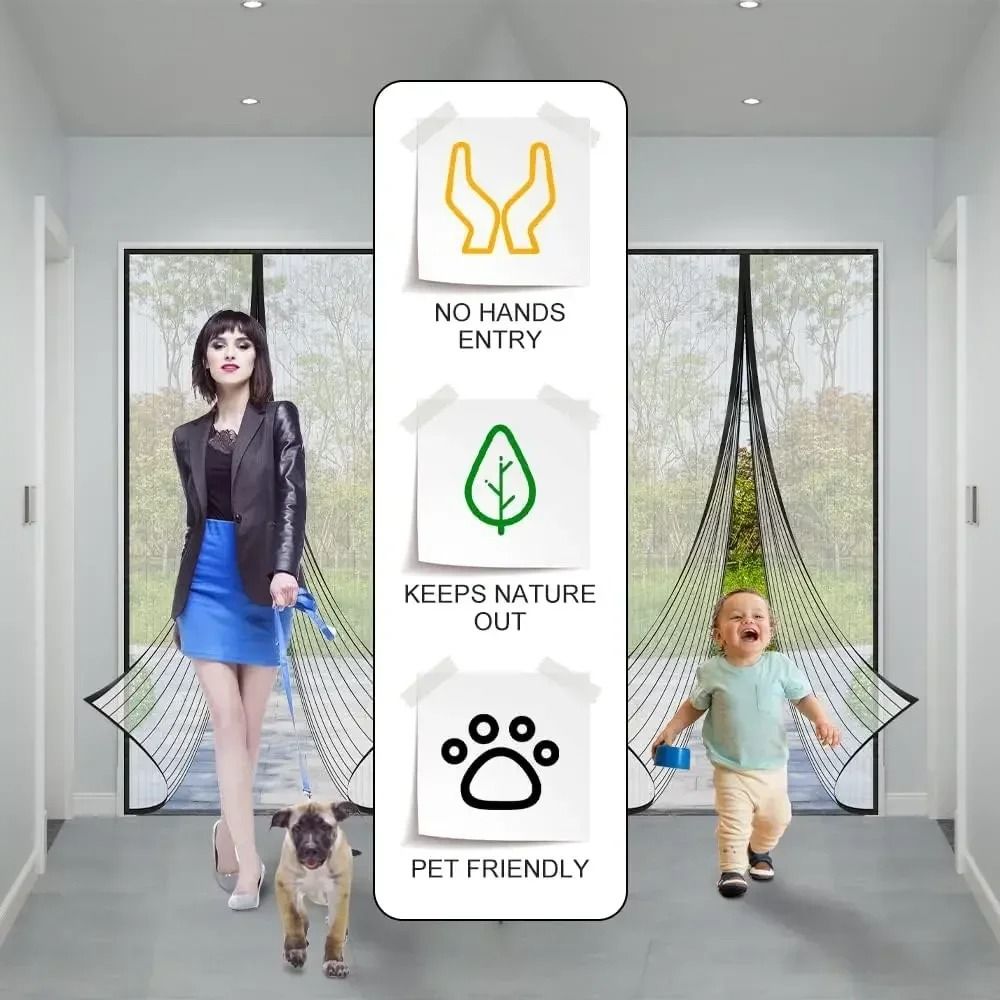 Heavy Duty Magnetic Screen Door Mesh Curtain 4