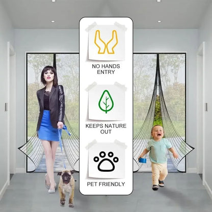 Heavy Duty Magnetic Screen Door Mesh Curtain 4