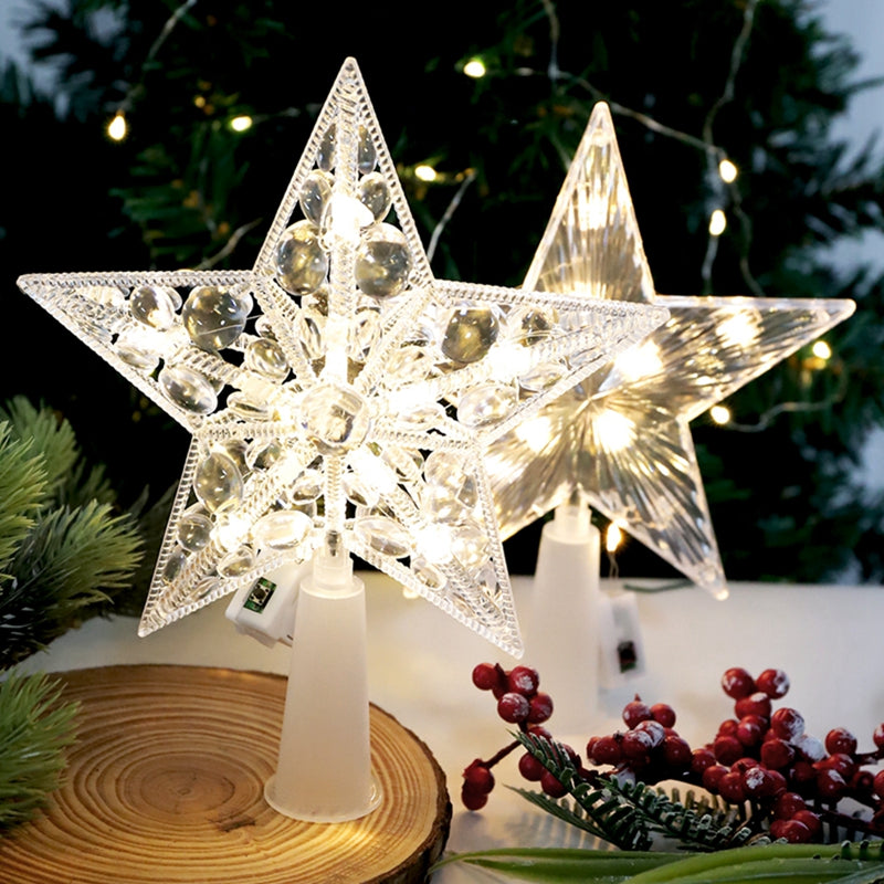 Christmas Glowing Star Ornament Hanging Tree Pendant Festive Home Room Decor Navidad New Year Gifts 1