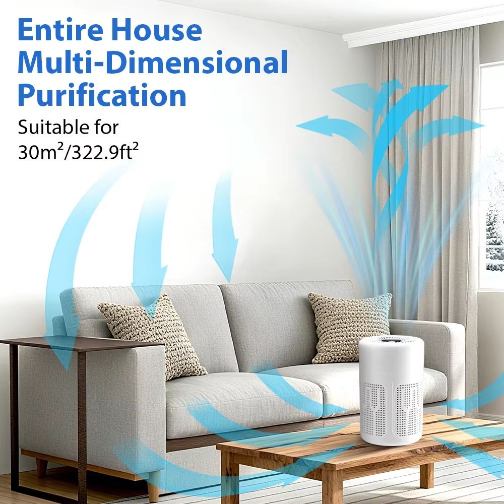 Mini Desktop HEPA  NegativeIon Air Purifier For Home  Office 1