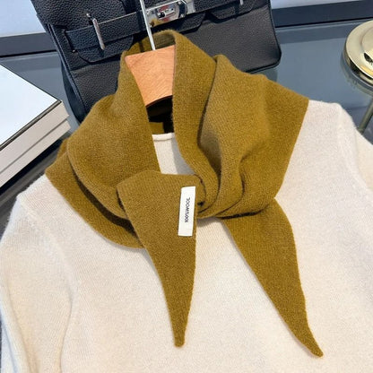 Wool Triangle Scarf For Women Multi Functional Warm Knitted Headscarf 14