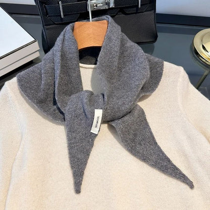 Wool Triangle Scarf For Women Multi Functional Warm Knitted Headscarf 4