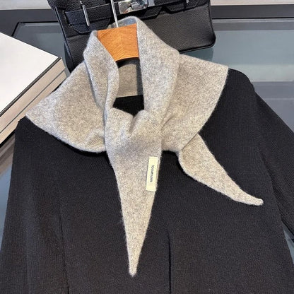 Wool Triangle Scarf For Women Multi Functional Warm Knitted Headscarf 7