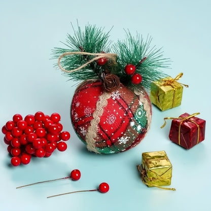 Berry Cherry for Christmas DIY Home Decor, Mini Artificial Red Fake Floral Wreath Ornament, New Year Gift Box Materials