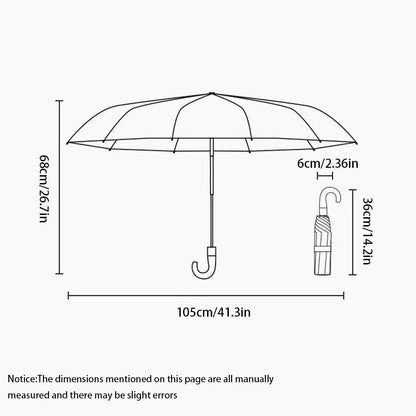 Windproof UV Protection Automatic Folding Umbrella With Curved Handle 1