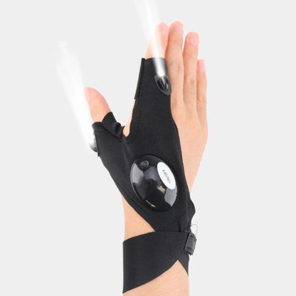 LED Half Finger Flashlight Gloves For Night Work Fishing And Outdoor Activities 8