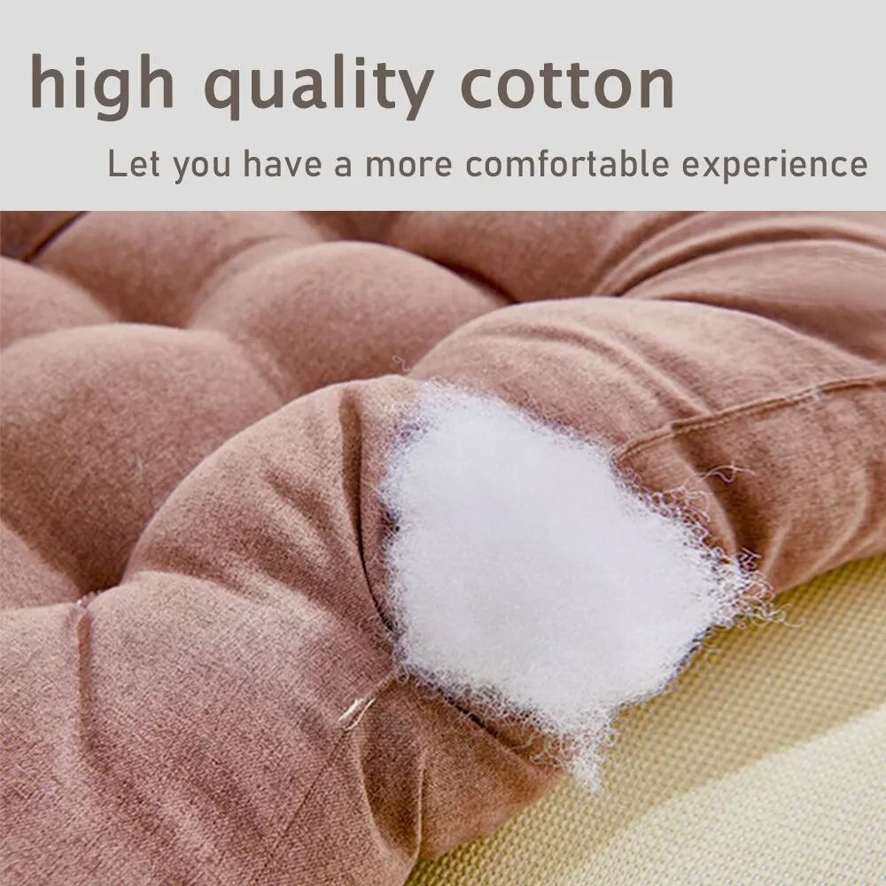 Linen Cushion Square Seat Pad With Pearl Cotton Filling For Home Office And Computer Chairs 2