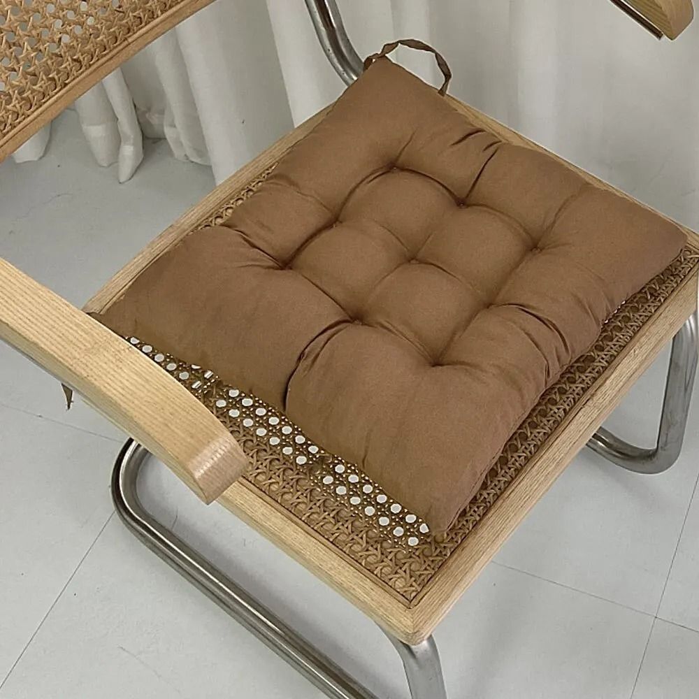 Linen Cushion Square Seat Pad With Pearl Cotton Filling For Home Office And Computer Chairs 4