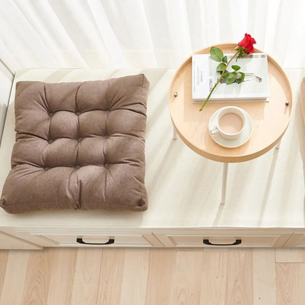 Linen Cushion Square Seat Pad With Pearl Cotton Filling For Home Office And Computer Chairs 5