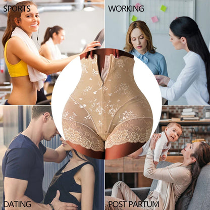 High Waist Body Shaper For Women Zipper Waist Trainer Shorts Tummy Control Shapewear Panties Slimmi 3
