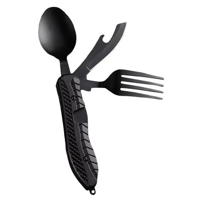 Three In One Multi Tool Camping Folding Knife Spoon Fork Bottle Opener 4