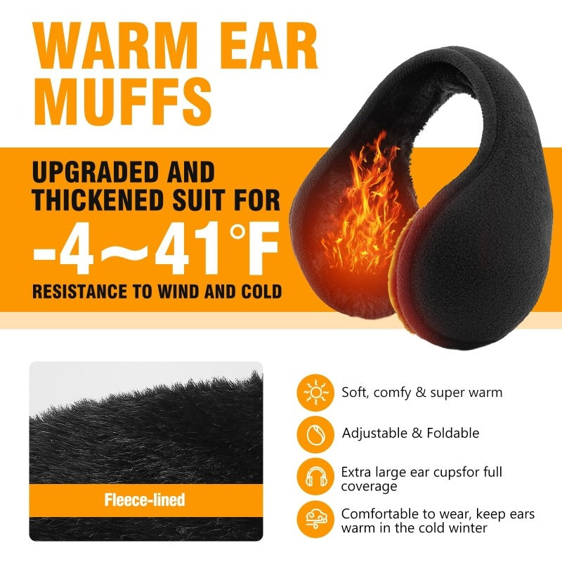 Velvet Ear Muffs Winter Unisex, Thicken Warm Fur Earmuffs, Plush Ear Cover, Ski Cycling Outdoor Ear Protector