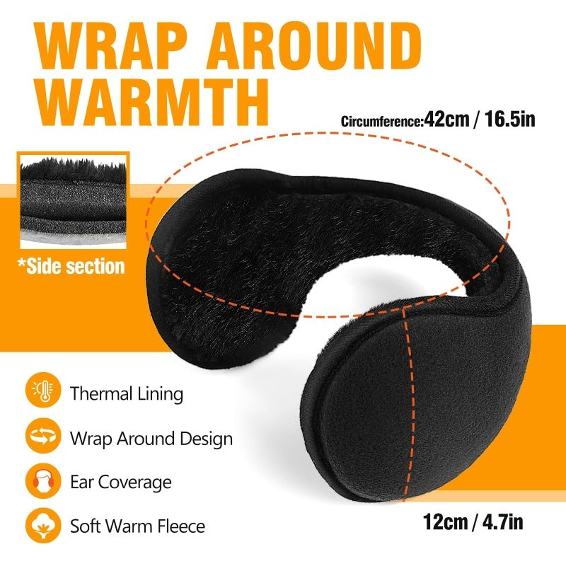Velvet Ear Muffs Winter Unisex, Thicken Warm Fur Earmuffs, Plush Ear Cover, Ski Cycling Outdoor Ear Protector