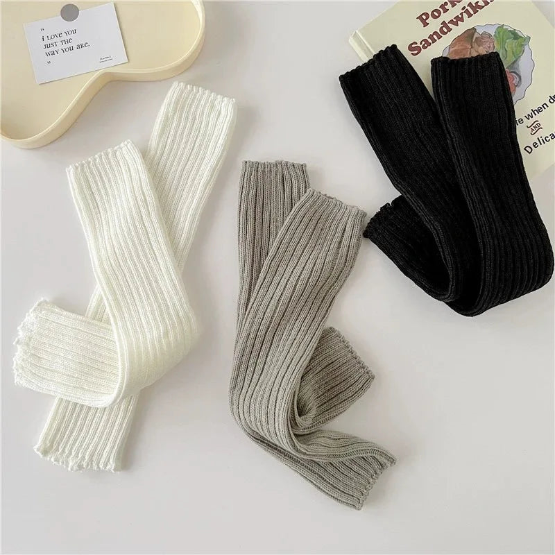 Japanese Lolita Long Socks Womens Leg Warmers Wool Knitted Arm Warmer Autumn Winter Crochet Sock Bo 4