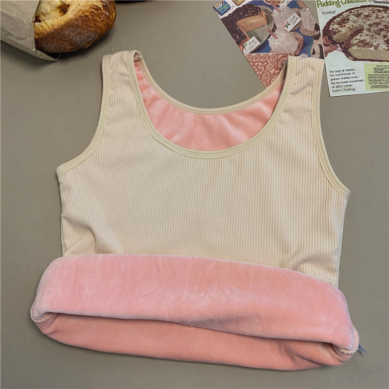 Seamless Plus Velvet Shirt Womens Winter Thermal Underwear Top Warm Female Undershirt Sleeveless Ve 4