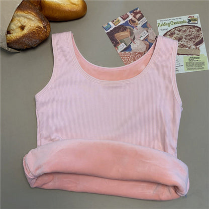 Seamless Plus Velvet Shirt Womens Winter Thermal Underwear Top Warm Female Undershirt Sleeveless Ve 5