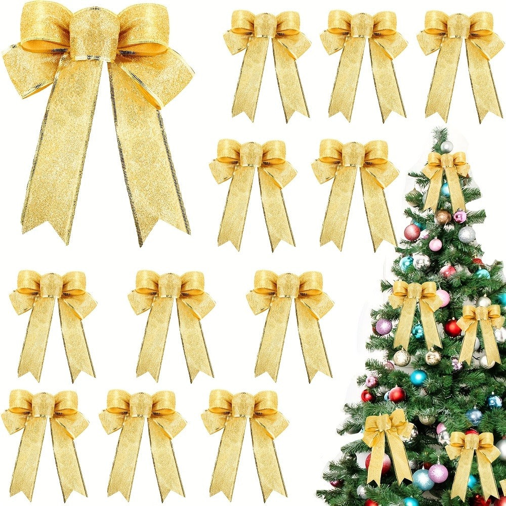 Ribbon Christmas Tree Pendant, Christmas Decoration Bow, Navidad New Year DIY Ornament, Handmade Design for Home Decor