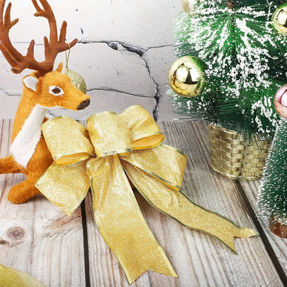 Ribbon Christmas Tree Pendant, Christmas Decoration Bow, Navidad New Year DIY Ornament, Handmade Design for Home Decor