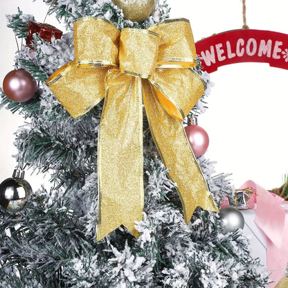 Ribbon Christmas Tree Pendant, Christmas Decoration Bow, Navidad New Year DIY Ornament, Handmade Design for Home Decor