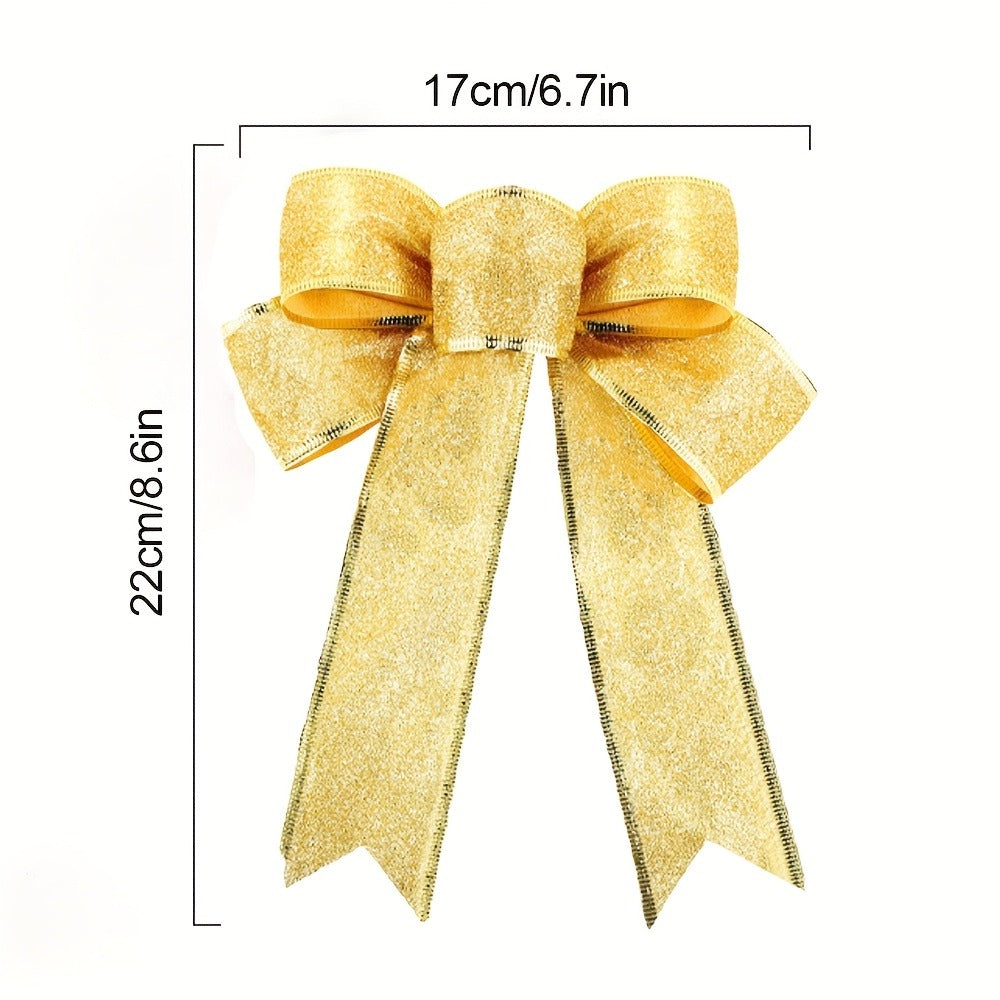 Ribbon Christmas Tree Pendant, Christmas Decoration Bow, Navidad New Year DIY Ornament, Handmade Design for Home Decor