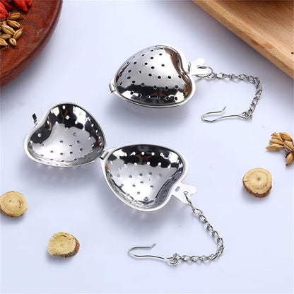 HeartCharm Stainless Steel Tea Strainer  Fine Mesh Heart Shaped Tea Infuser For Loose Leaf 2
