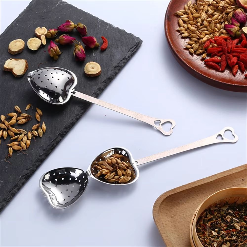 HeartCharm Stainless Steel Tea Strainer  Fine Mesh Heart Shaped Tea Infuser For Loose Leaf 3